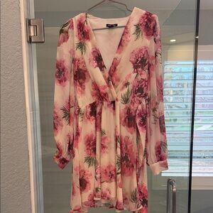 Express Pink Floral Mini Dress